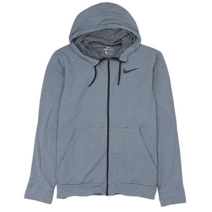 Mens UK Size L Nike Grey Full Zip Hoodie
