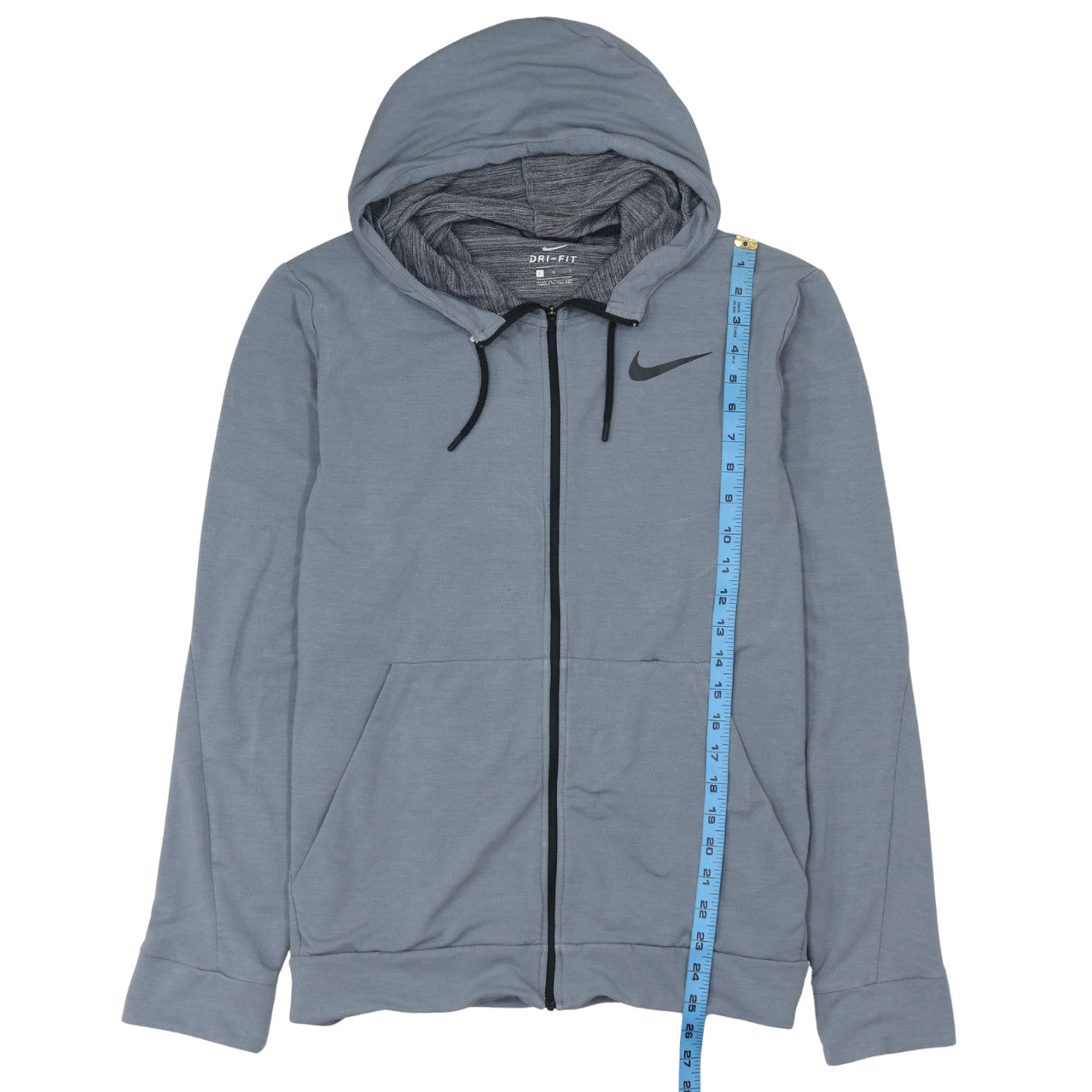 Mens UK Size L Nike Grey Full Zip Hoodie