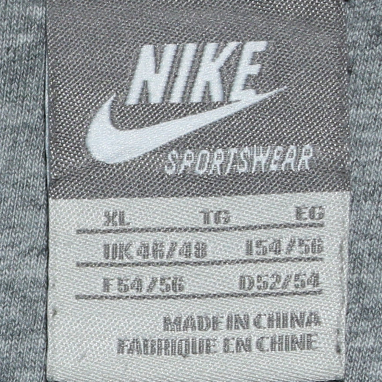Mens UK Size XL Nike Grey Full Zip Hoodie