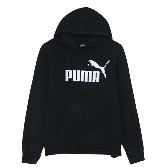 Puma Boys Black Pullover Hoodie Size 13 Years Fleece Logo Sweatshirt