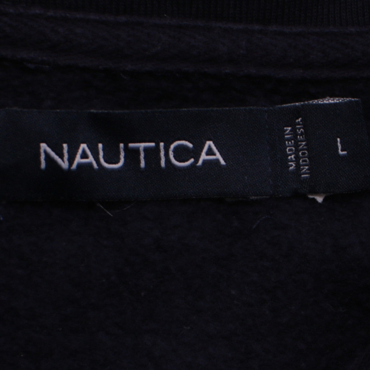Mens UK Size L Nautica Blue Henley Sweatshirt
