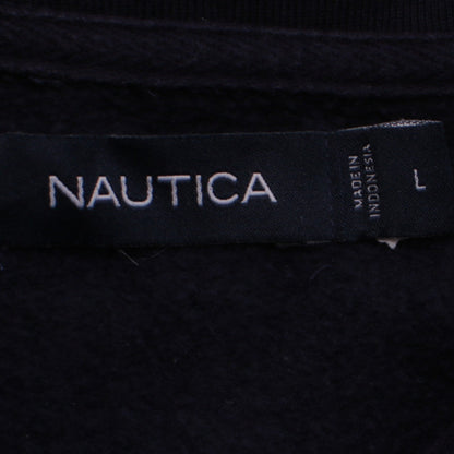 Mens UK Size L Nautica Blue Henley Sweatshirt