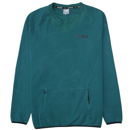 Mens UK Size XL PUMA Green Pullover Sweatshirt