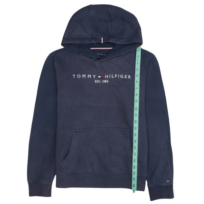Tommy Hilfiger Boys Navy Blue Hoodie Size 164 Pullover Fleece Sweatshirt