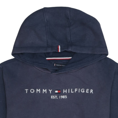 Tommy Hilfiger Boys Navy Blue Hoodie Size 164 Pullover Fleece Sweatshirt