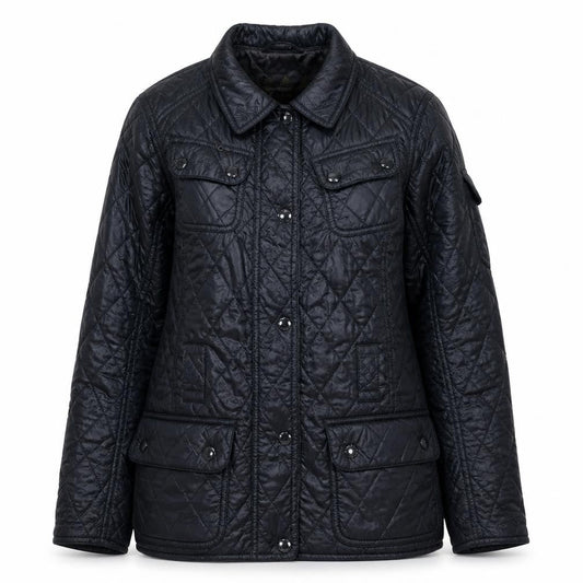Womens UK Size 10 Barbour Black Quilted Coat
