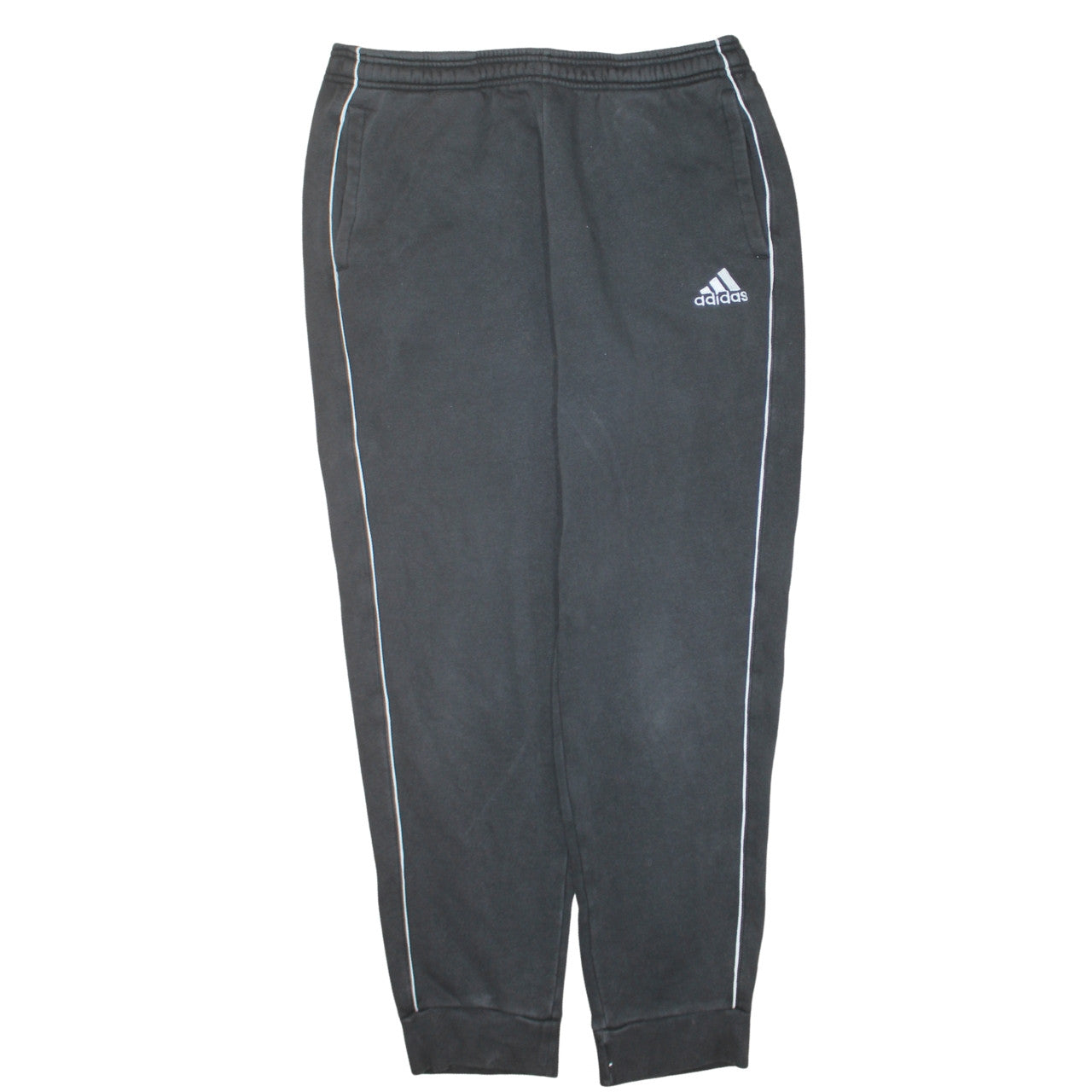 Adidas Men's Black Joggers L Regular Fit Elastic Waist Tapered