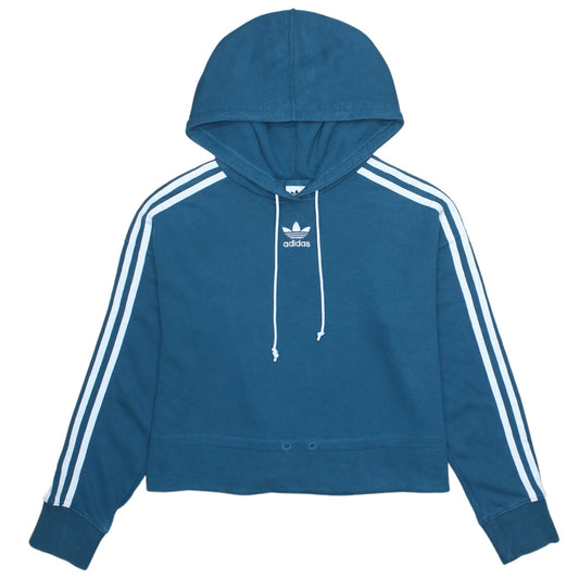 Womens UK Size 10 adidas Blue Pullover Hoodie