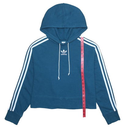 Womens UK Size 10 adidas Blue Pullover Hoodie