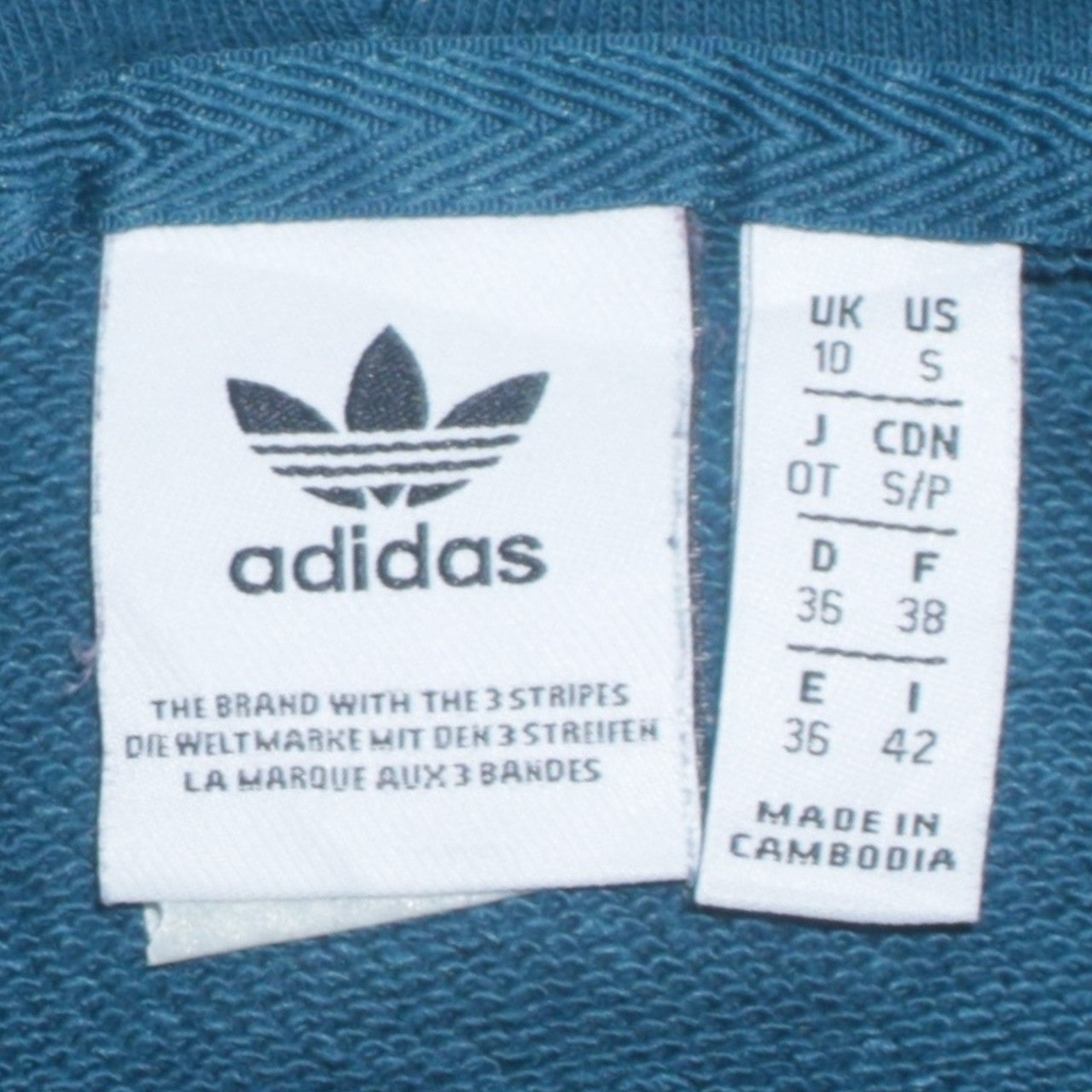 Womens UK Size 10 adidas Blue Pullover Hoodie