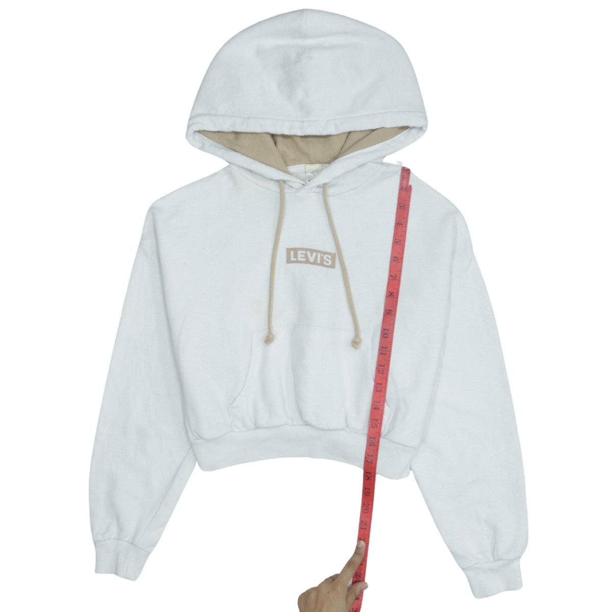Womens UK Size XS Levi's White Pullover Hoodie