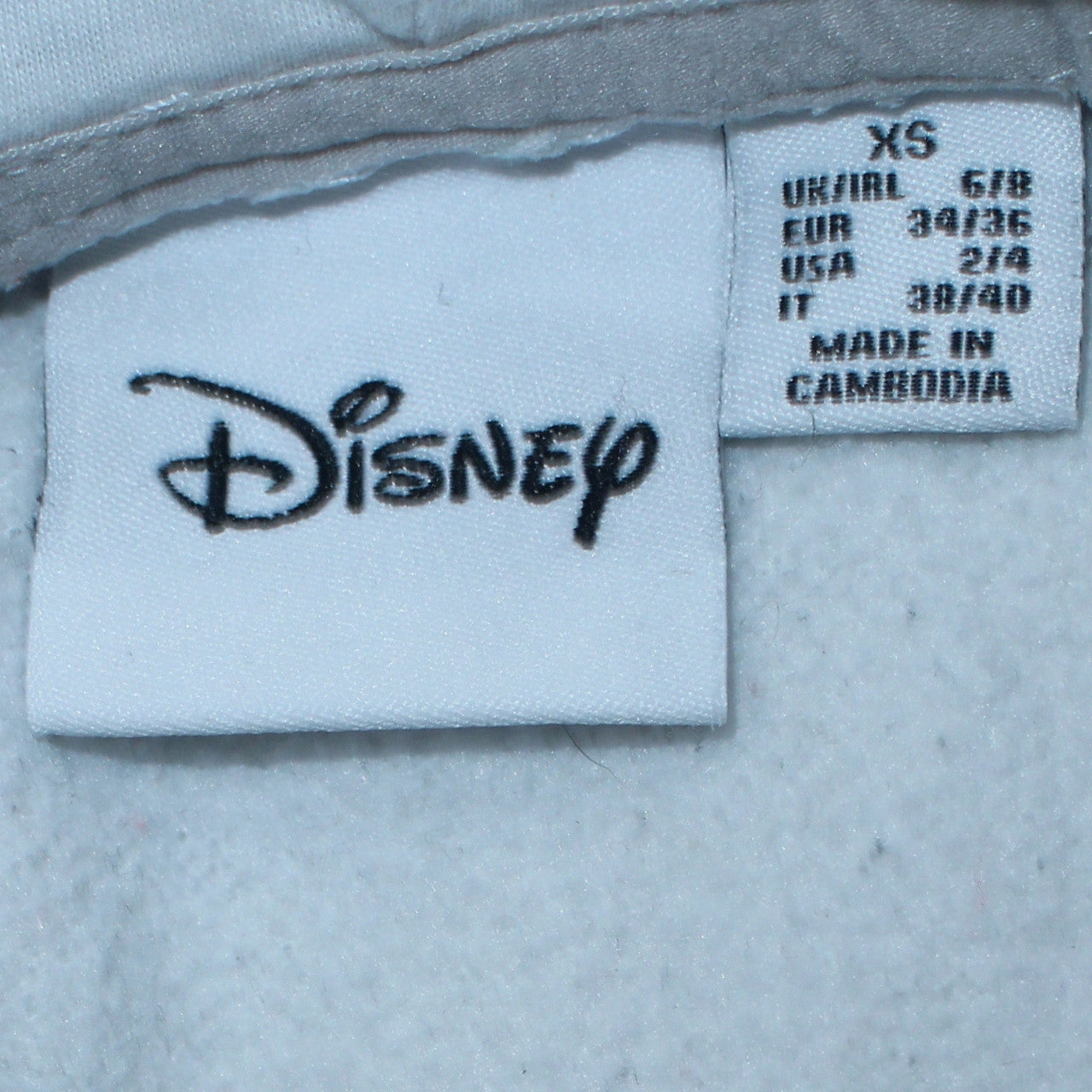 Womens UK Size XS Disney White Pullover Hoodie
