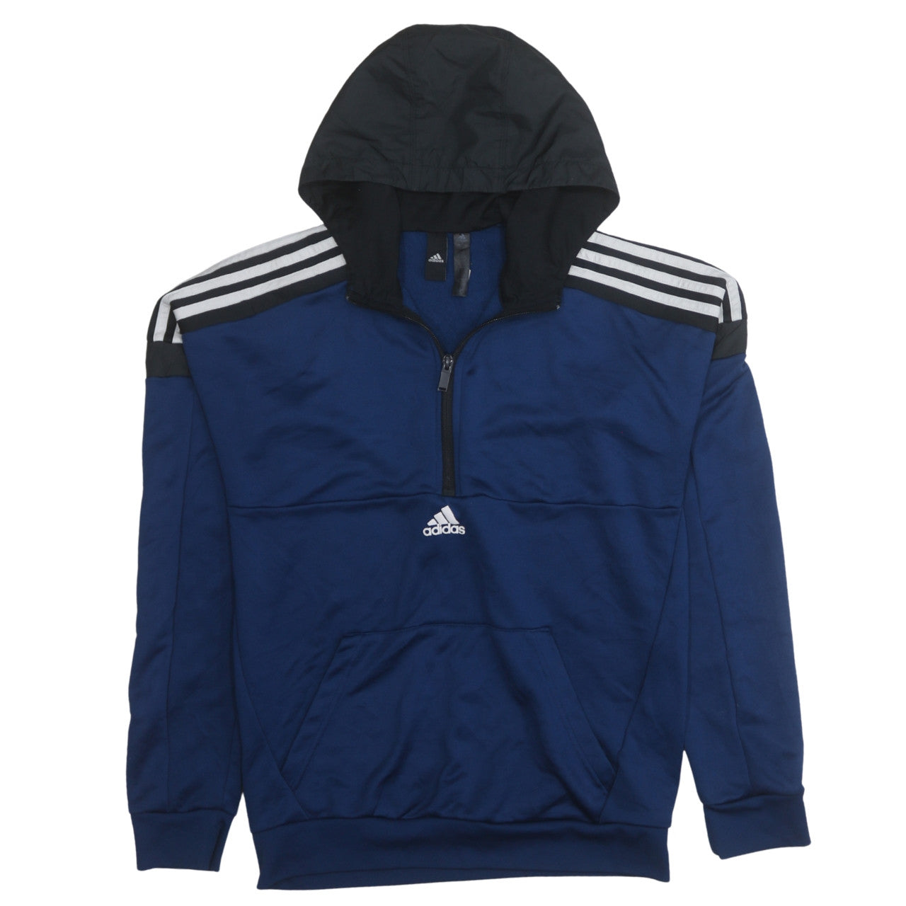Mens UK Size M adidas Blue 1/2 Zip Hoodie