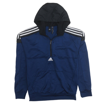 Mens UK Size M adidas Blue 1/2 Zip Hoodie