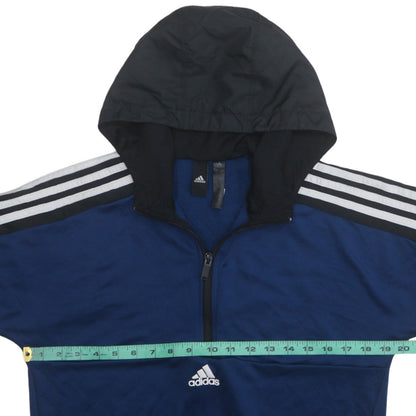 Mens UK Size M adidas Blue 1/2 Zip Hoodie