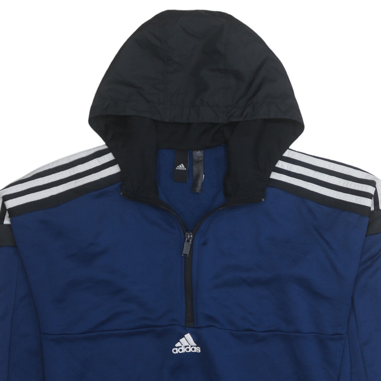 Mens UK Size M adidas Blue 1/2 Zip Hoodie