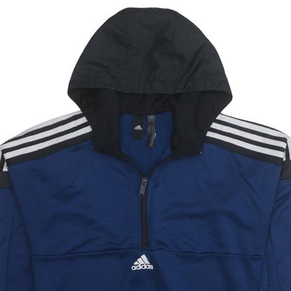 Mens UK Size M adidas Blue 1/2 Zip Hoodie