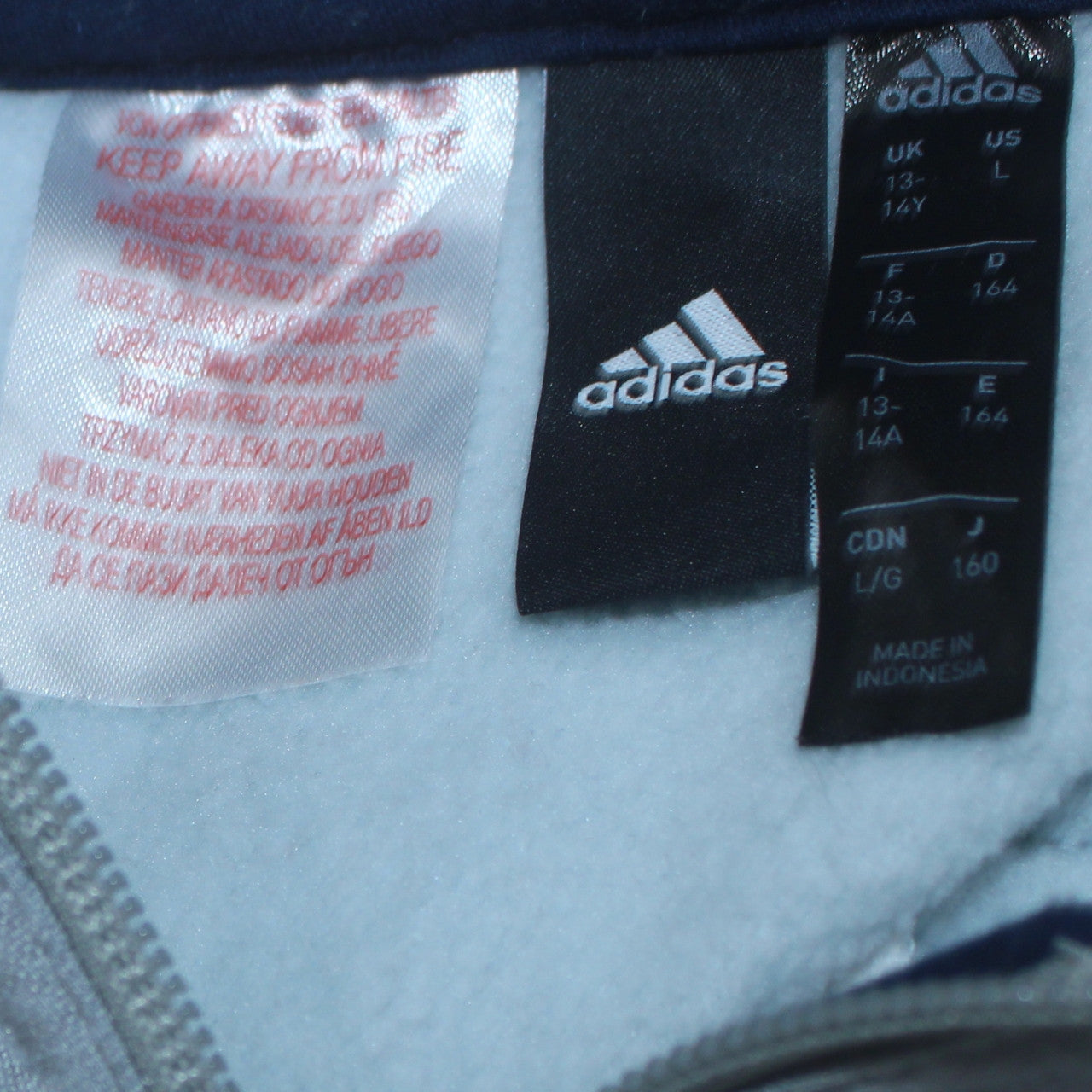 Boys UK Size 13-14 Years adidas Grey Pullover Hoodie
