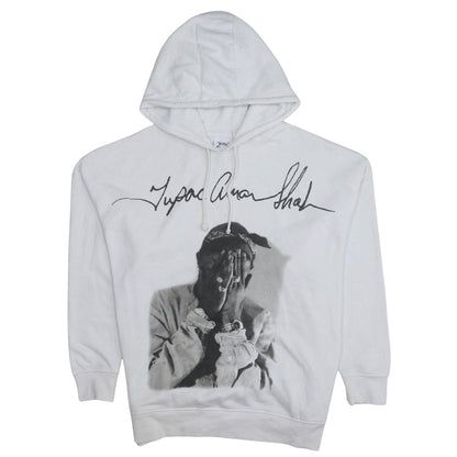 Womens UK Size S 2Pac White Pullover Hoodie