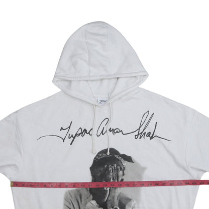 Womens UK Size S 2Pac White Pullover Hoodie