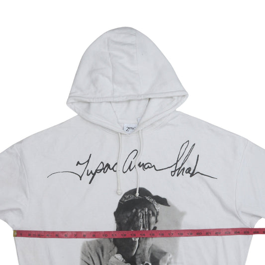 Womens UK Size S 2Pac White Pullover Hoodie