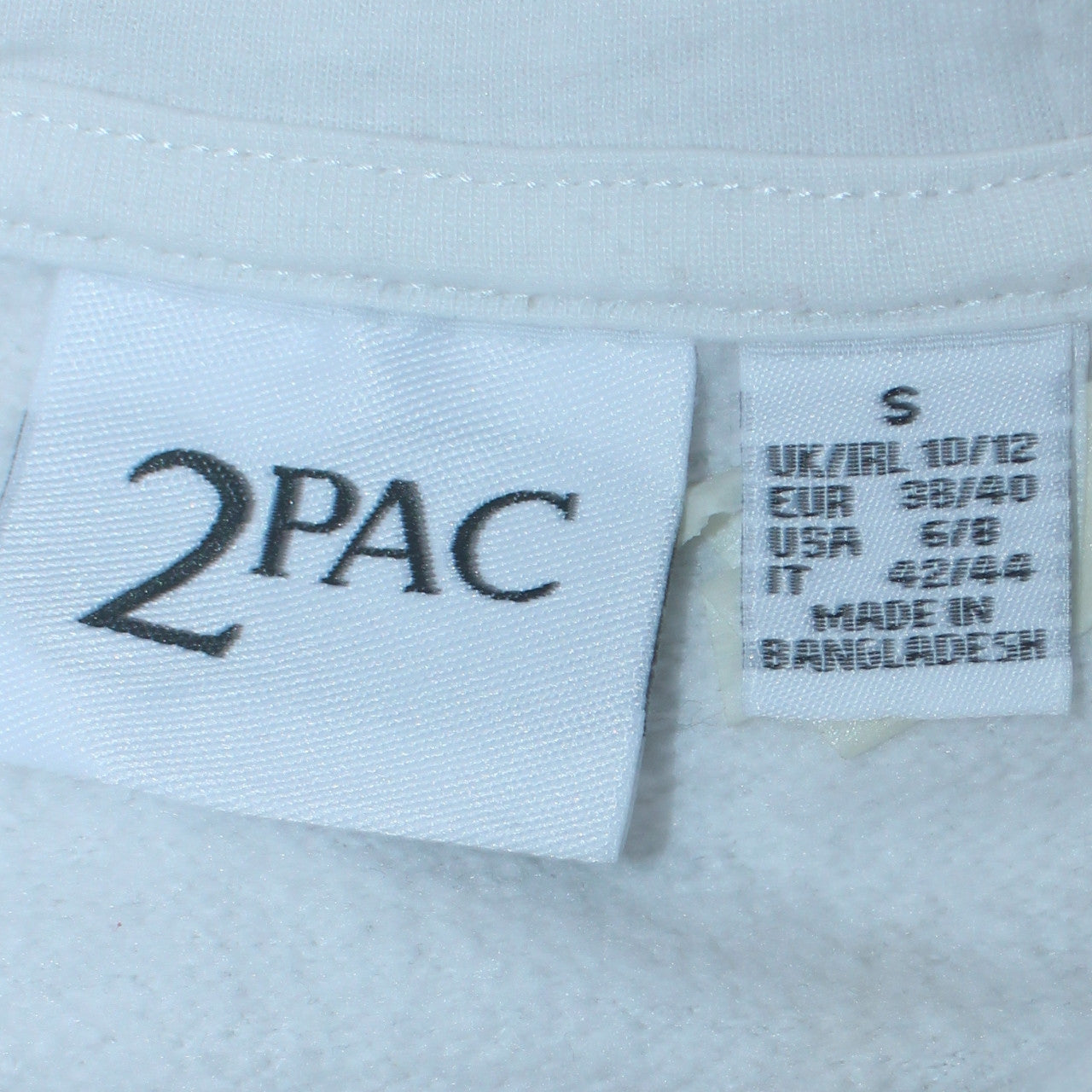 Womens UK Size S 2Pac White Pullover Hoodie