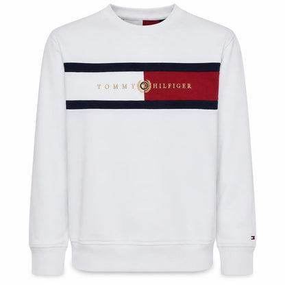 Tommy Hilfiger Boys White Colourblock Logo Sweatshirt Size 152 Pullover