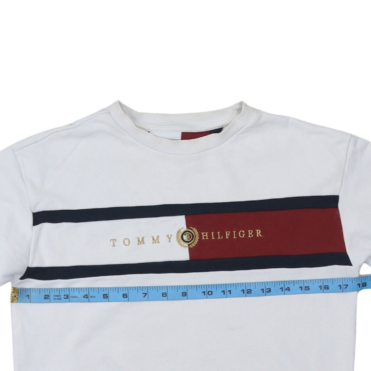 Tommy Hilfiger Boys White Colourblock Logo Sweatshirt Size 152 Pullover