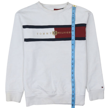 Tommy Hilfiger Boys White Colourblock Logo Sweatshirt Size 152 Pullover