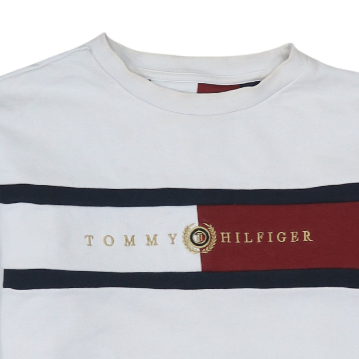 Tommy Hilfiger Boys White Colourblock Logo Sweatshirt Size 152 Pullover