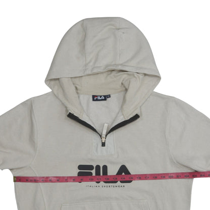 Mens UK Size M FILA Beige 1/2 Zip Hoodie