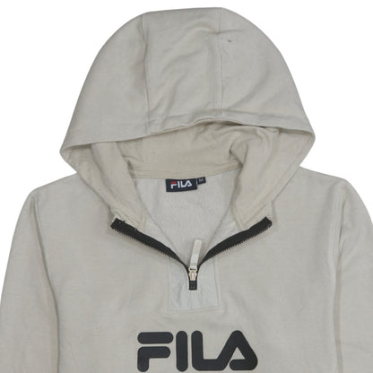 Mens UK Size M FILA Beige 1/2 Zip Hoodie