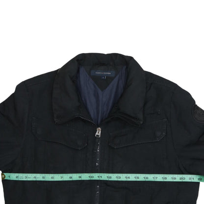 Tommy Hilfiger Men's Black Bomber Jacket S Classic Full Zip Cotton Blend