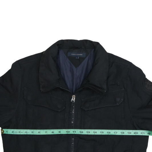 Tommy Hilfiger Men's Black Bomber Jacket S Classic Full Zip Cotton Blend