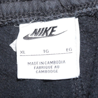 Nike Men's Black XL Fleece Sweatpants with Logo and Drawstring Waist