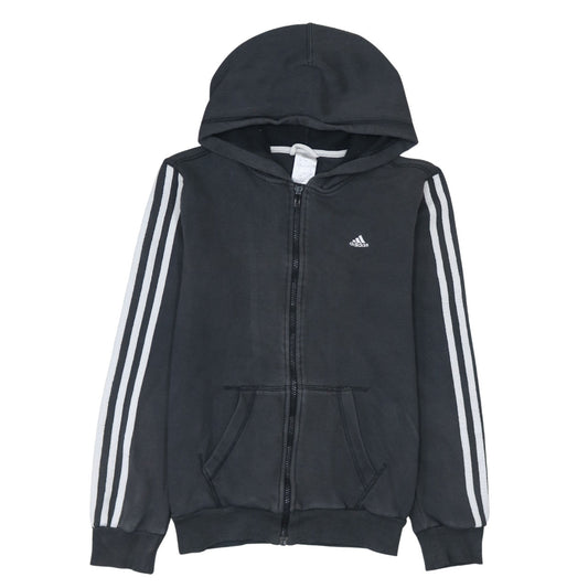 Womens UK Size S adidas Black Full Zip Hoodie