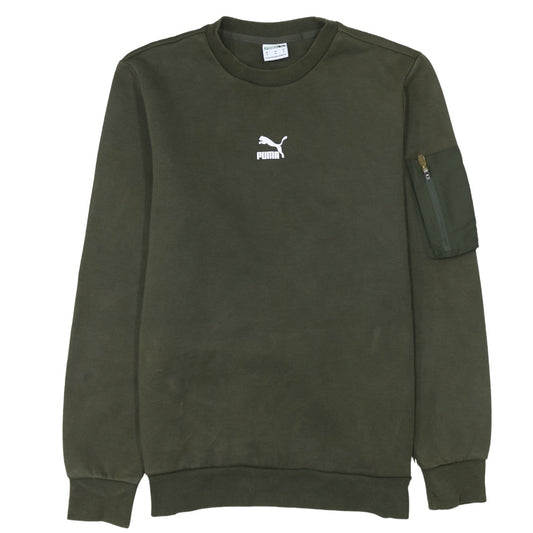 Mens UK Size M PUMA Green Pullover Sweatshirt