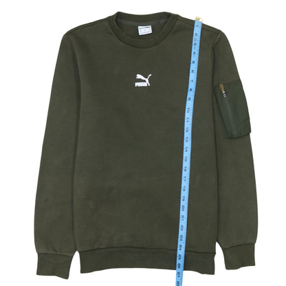 Mens UK Size M PUMA Green Pullover Sweatshirt