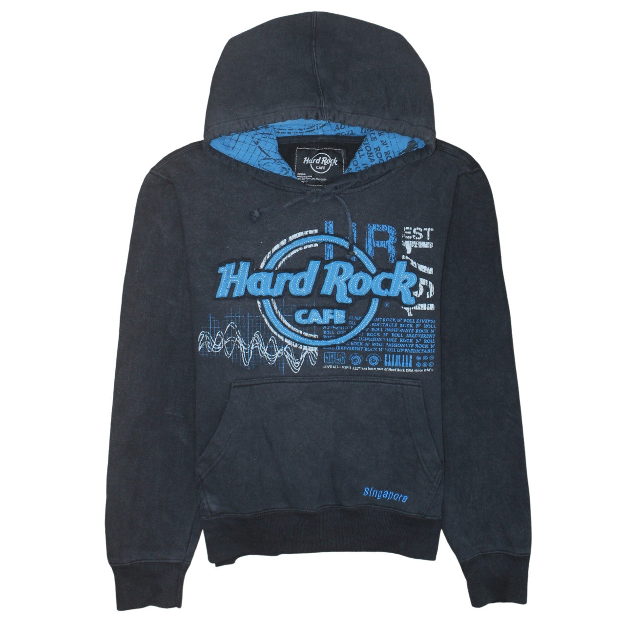 Mens UK Size M Hard Rock Cafe Black Pullover Hoodie
