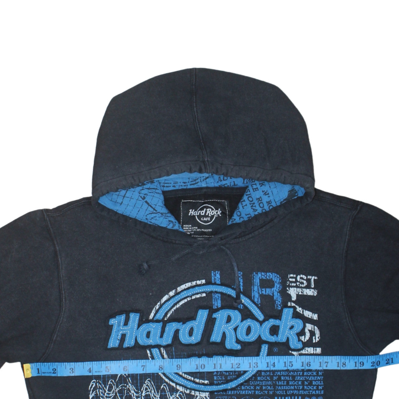 Mens UK Size M Hard Rock Cafe Black Pullover Hoodie