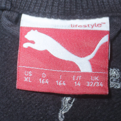 Puma Boys Black Track Jacket Size 14 Years Full Zip Fleece Activewear