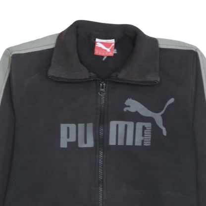 Puma Boys Black Track Jacket Size 14 Years Full Zip Fleece Activewear