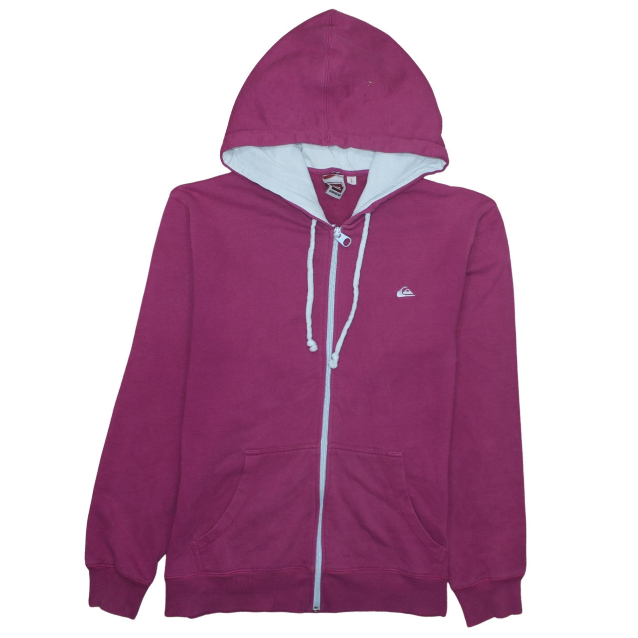 Womens UK Size L Quiksilver Purple Full Zip Hoodie