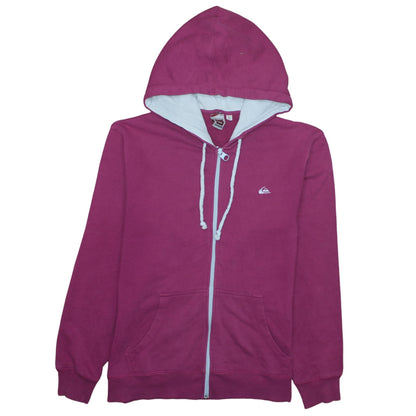 Womens UK Size L Quiksilver Purple Full Zip Hoodie
