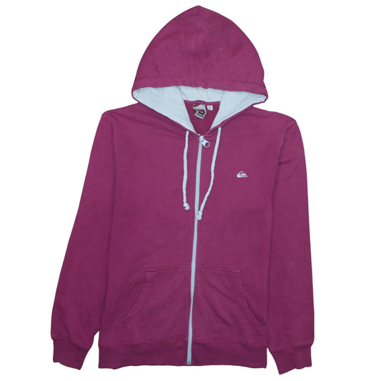 Womens UK Size L Quiksilver Purple Full Zip Hoodie