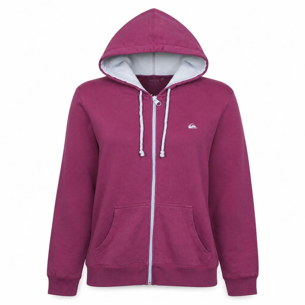 Womens UK Size L Quiksilver Purple Full Zip Hoodie
