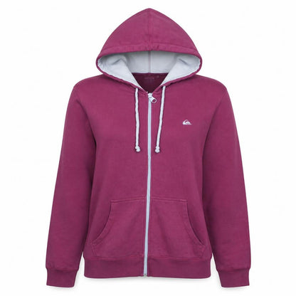 Womens UK Size L Quiksilver Purple Full Zip Hoodie