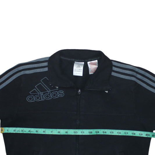 Adidas Boys Black Track Jacket 14 Years Full Zip Sports Activewear