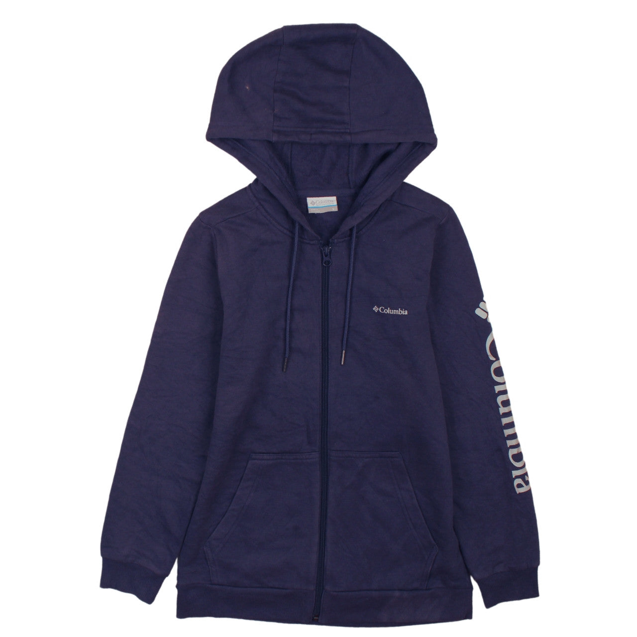 Womens UK Size S Columbia Blue Full Zip Hoodie