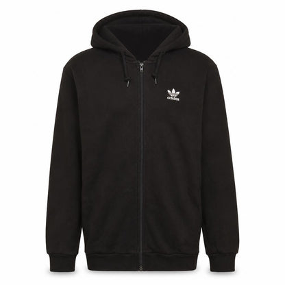 Front view of Adidas Men's Black Full Zip Hoodie Small Sportswear Fleece